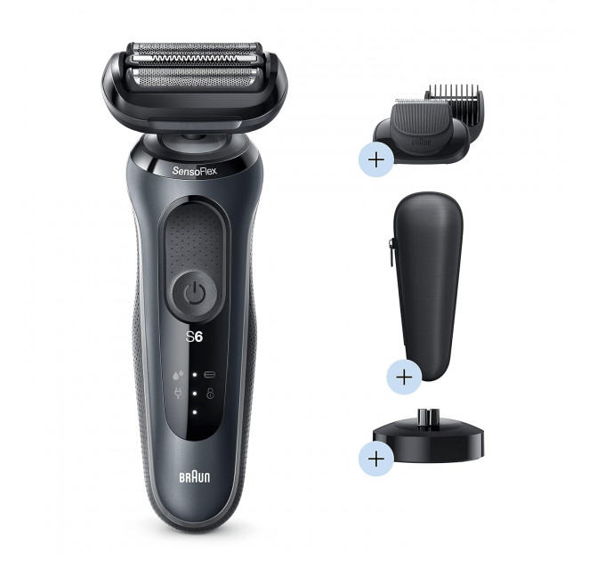 Электробритва Braun Series 6 60-N4500cs с триммером и зарядной станцией и чехлом черная