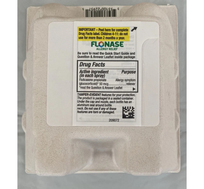 Назальний спрей від алергічного риніту Flonase Allergy Relief 24 години 2 флакони по 144 дози