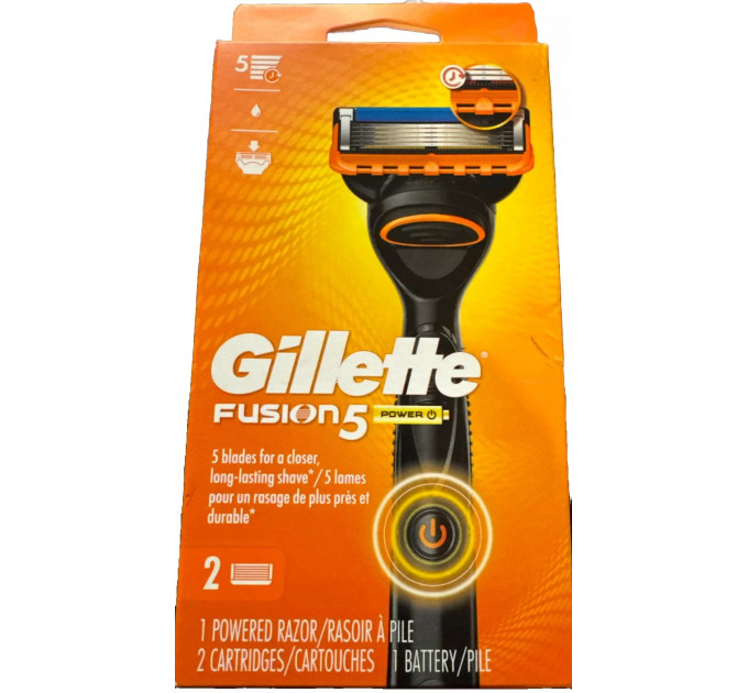 Бритва Gillette Fusion 5 Power (1 станок 2 картриджа 1 батарейка)