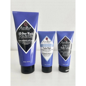 Набір чоловічої косметики Jack Black для обличчя, волосся та тіла 3-в-1 (гель для душу, шампунь і лосьйон)