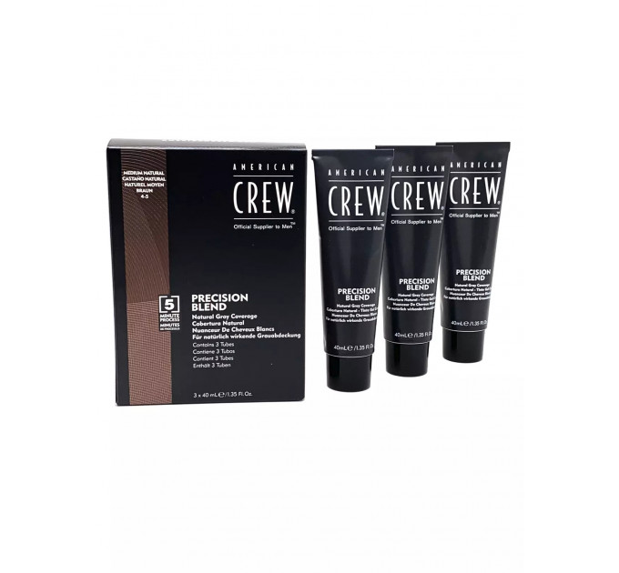 Тонуючий крем для волосся та бороди American Crew Precision Blend Medium Natural 3 флакони по 40 мл
