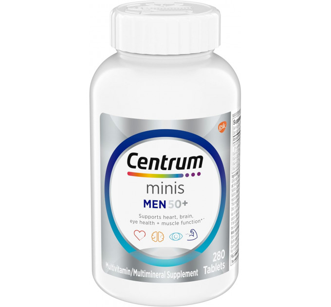 Комплекс мультивітамінів і мінералів Centrum Minis Silver для чоловіків після 50 років міні розмір 280 капсул