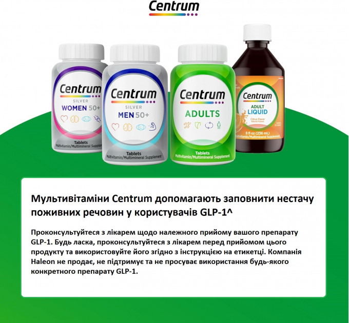 Комплекс мультивітамінів і мінералів Centrum Minis Silver для чоловіків після 50 років міні розмір 280 капсул