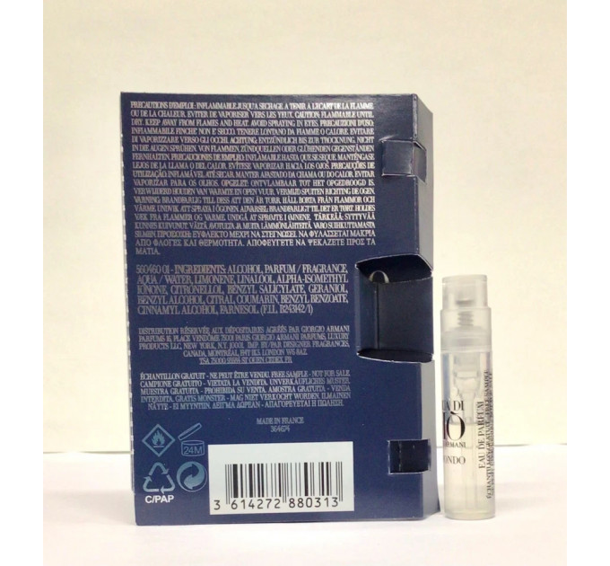 Пробник мужской парфюмерной воды Giorgio Armani Acqua Di Gio Profondo 1.2 мл