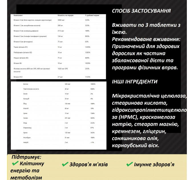 Мультивітамінний комплекс для чоловіків Optimum Nutrition Opti-Men 150 капсул