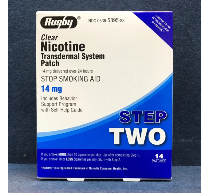 Нікотиновий пластир Rugby Step Two 14 мг прозорий 14 шт