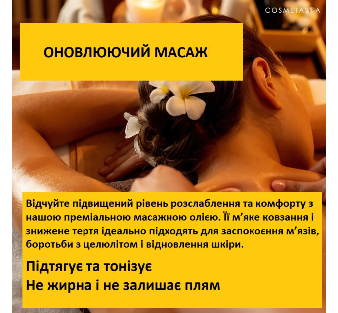 Антицелюлітне масажне масло Cosmetasa 500 мл з масажером