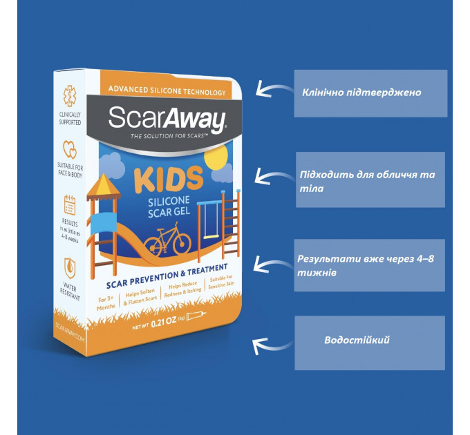 Силиконовый гель ScarAway Kids для лечения шрамов и  рубцов для детей  6 г
