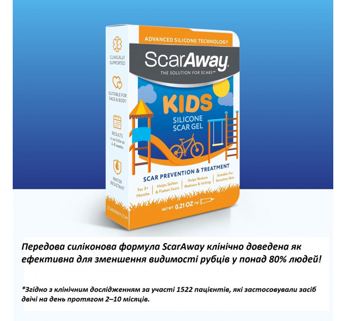 Силиконовый гель ScarAway Kids для лечения шрамов и  рубцов для детей  6 г