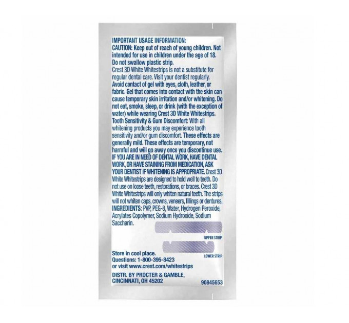 Відбілюючі смужки для зубів Crest 3D White 1 Hour Express 4 стікери (8 смужок)