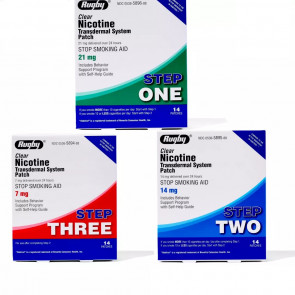 Набір нікотинових пластирів Rugby Clear рівні 1-2-3 відмови від куріння 3 упаковки по 14 шт
