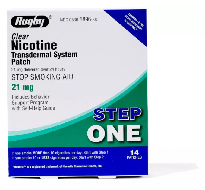Набір нікотинових пластирів Rugby Clear рівні 1-2-3 відмови від куріння 3 упаковки по 14 шт