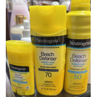 Набір сонцезахисних засобів Neutrogena Beach Defense (стік 42 г + лосьйон 98 мл + спрей 184 г) SPF 50-70
