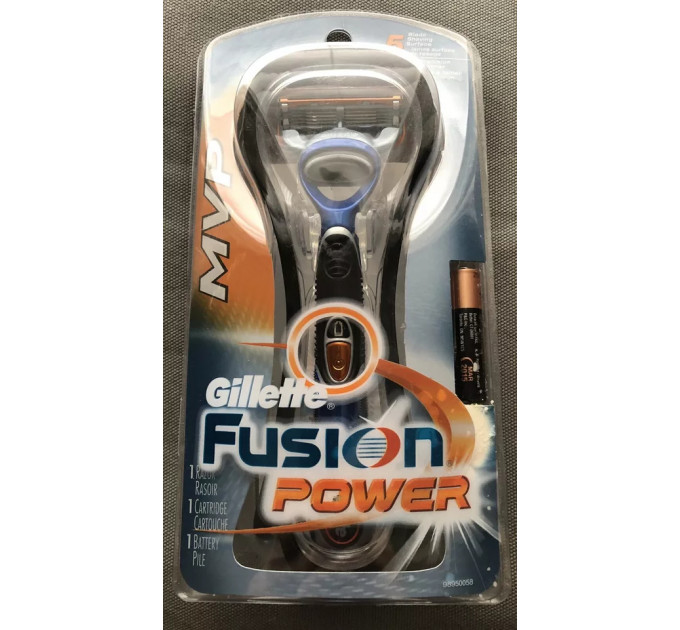 Бритва чоловіча Gillette Fusion Power MVP 1 станок 1 змінне лезо 1 батарейка