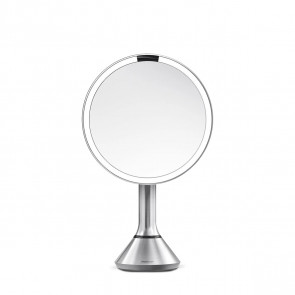 Настільне косметичне дзеркало Simplehuman з збільшенням 5X та підсвіткою (розмір 23 см) сріблястий