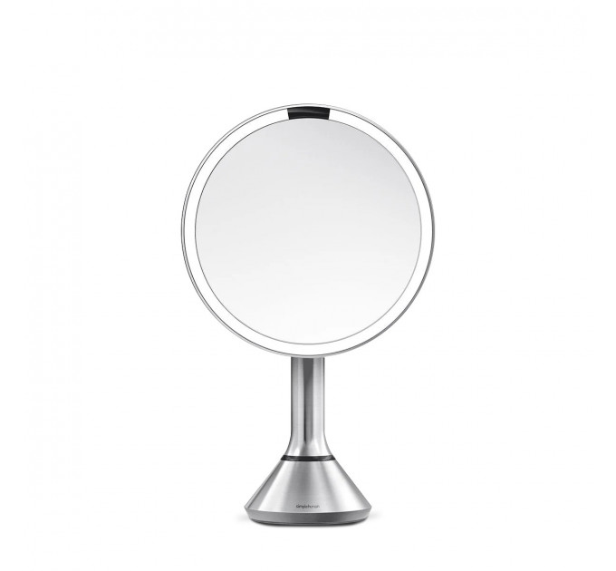 Настольное косметическое зеркало Simplehuman  с увеличением 5X и подсветкой (размер 23 см) серебристый