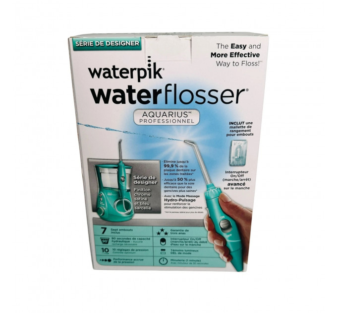 Дизайнерський стаціонарний іригатор Waterpik WP-676 Aquarius Professional бірюзовий