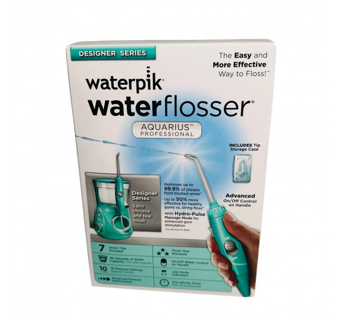 Дизайнерський стаціонарний іригатор Waterpik WP-676 Aquarius Professional бірюзовий