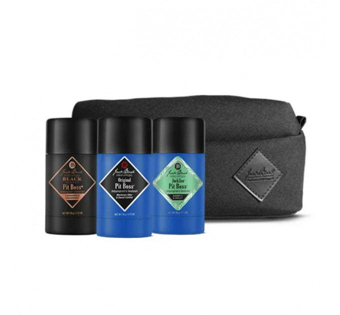 Подарочный набор антиперспирантов Jack Black Pit Boss с косметичкой 3 шт