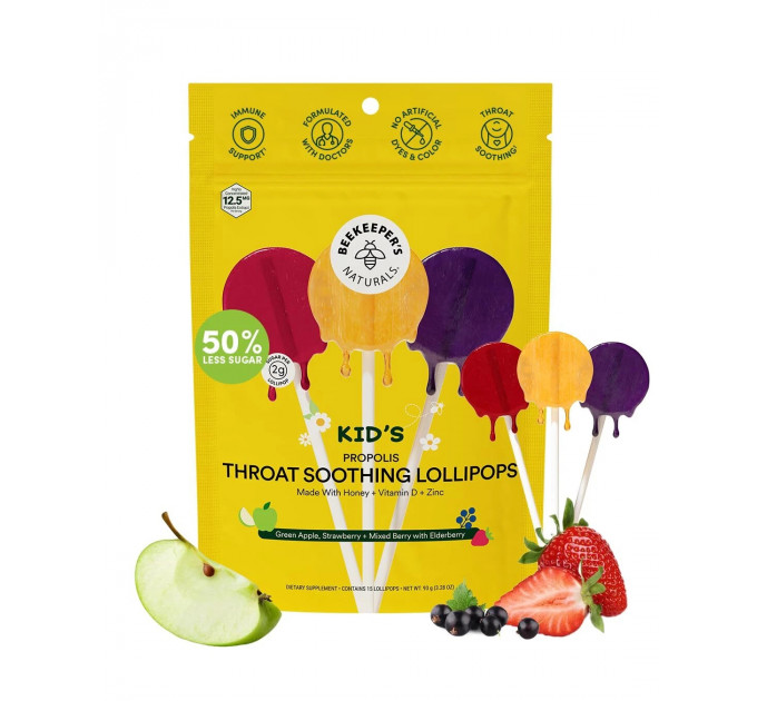 Дитячі льодяники від болю в горлі Doctor Formulated Kids Propolis 15 шт