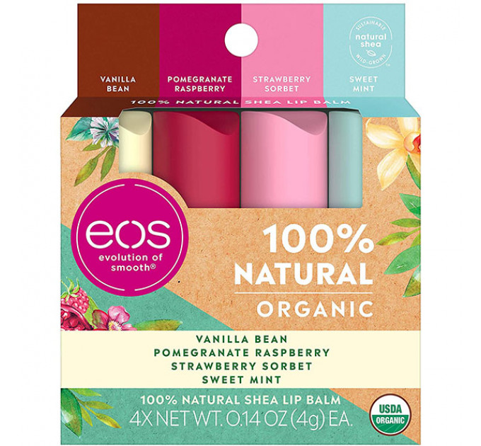 EOS Natural Shea Super Soft Набір бальзамів для губ 4 шт