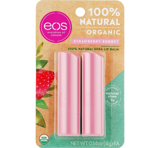 Бальзам для губ Eos Natural & Organic «Полуничний сорбет