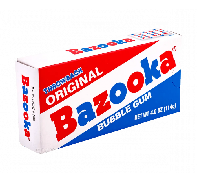 Жевательные резинки Bazooka Classic Original Flavor Theater Style в коробке 114 г