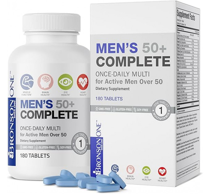 Вітамінний комплекс для чоловіків Bronson ONE Daily з вітамінами групи B та мінералами 180 пігулок