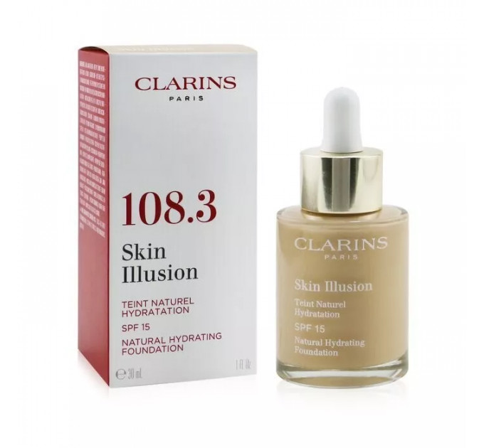 Тональная основа для лица Clarins Skin Illusion Natural Hydrating Foundation #108.3 Organza 30мл