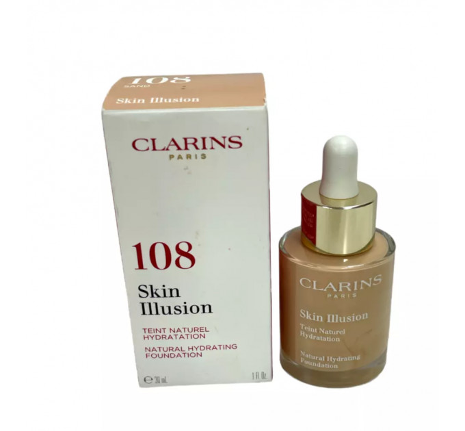 Тональная основа для лица Clarins Skin Illusion Natural Hydrating Foundation 108 SAND 30мл