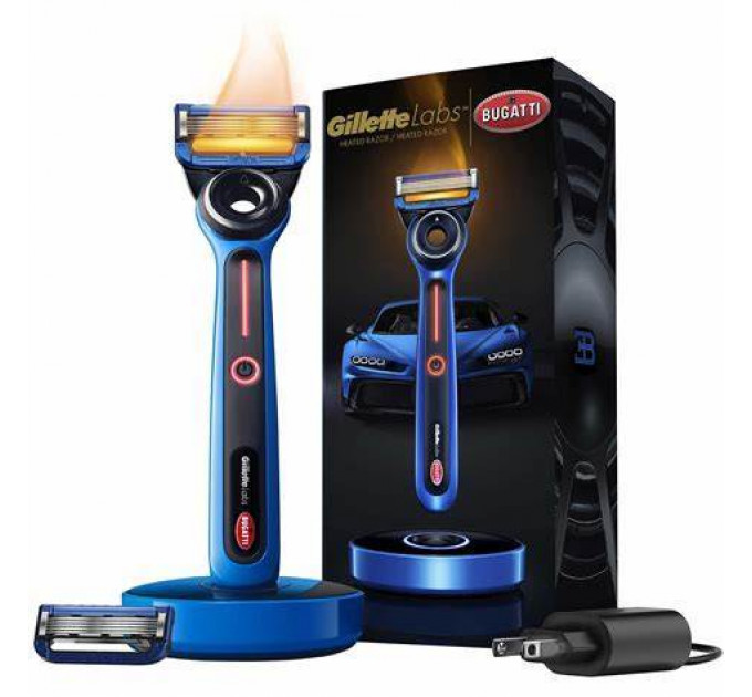 Подарунковий лімітований набір Gillette Bugatti Bugatti heated razor станок для гоління з підігрівом + кейс + машинка + ручка