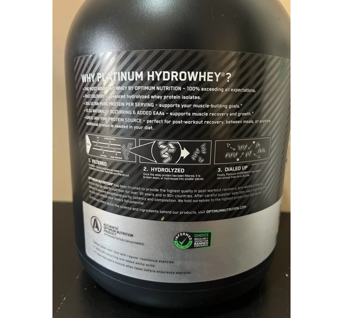 Протеиновая смесь Optimum Nutrition Platinum Hydro Whey с ванильным вкусом 1.6 кг 