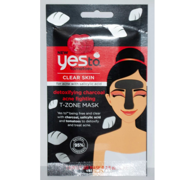Маска-плівка з детокс-ефектом Yes To Tomatoes на основі деревного вугілля для проблемної шкіри 1 шт.